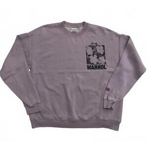 Pull & Bear Women's Lavender Andy Warhol Crewneck Sweatshirt Size M